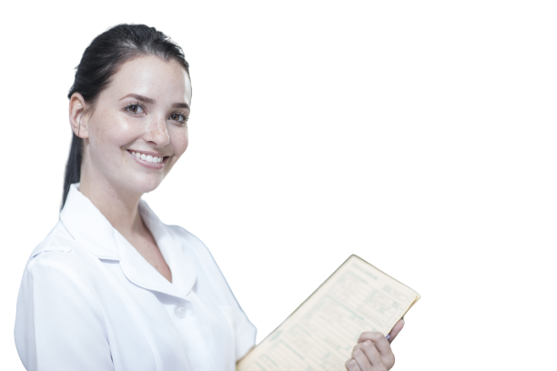 Lakeside smile nurse holding patient insurance